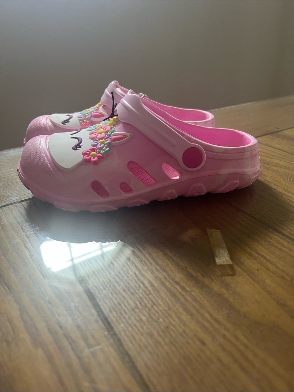Toddler Girls UNICORN CLOG SHOES Water Friendly Size 12 Pink Back Strap Kids